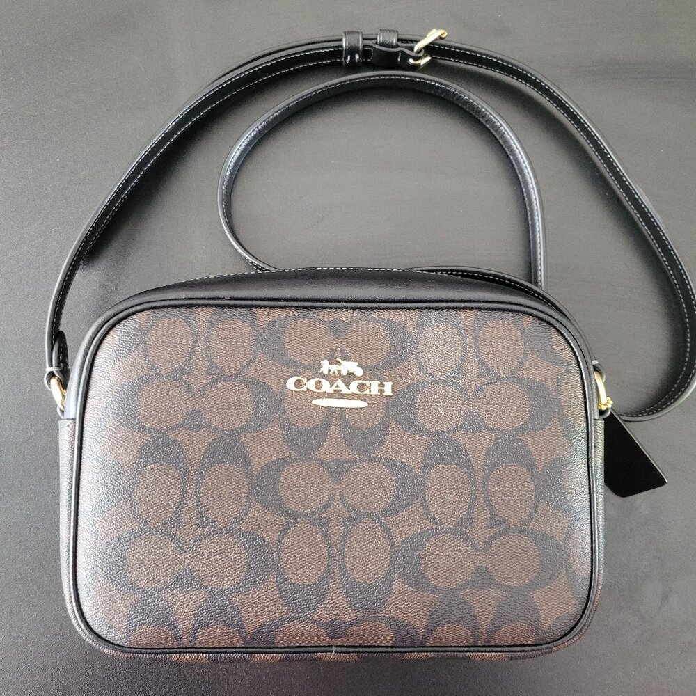 Coach Jaime Camera Bag in Signature Canvas Black/Brown